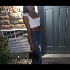 White crop top